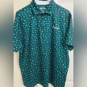 Old Row Men's Large Golf  Short Sleeve Polo Crushed Cans AOP